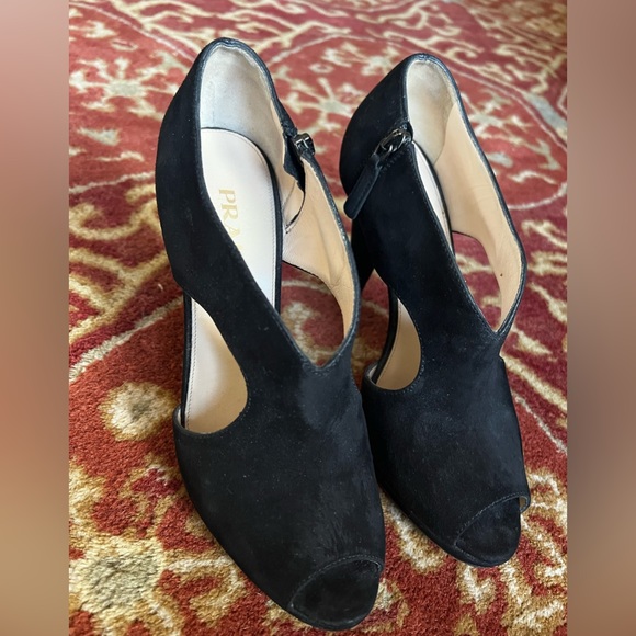 Prada peep toe suede sandal shoe - Picture 3 of 12